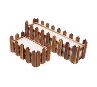 SUPVOX Lot de 2 Jardinières en Bois Naturel de Clôture pour Plantes Artificielles et Fleurs, Dimensions 16x8,5x7 Cm et 30x7x9 Cm, Décoration Intérieure et Extérieure pour Balcon, Jardin