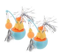 SUPVOX Lot de 2 Jouets Interactifs pour Chats D'intérieur - Balle Oscillante Stable et Baguette Stimulante - Jouets d'exercice pour Chatons et Chats - Divertissement et Gymnastique