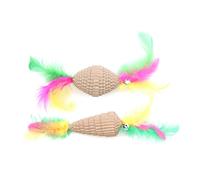 SUPVOX Lot de 2 Jouets pour Chats Interactifs en Papier Ondulé Plumage et Clochettes, Résistants à l'usure, Forme Cône, pour Maison et Magasin