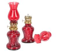 SUPVOX Lot de 2 Lampes à Huile en Verre Rétro, Lampes à Pétrole Vintage pour Camping et Usage Intérieur, Lanternes Portables Abat-Jour Transparent et Huile Chauffante, Éclairage