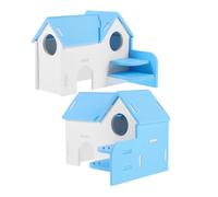 SUPVOX Lot De 2 Maisons pour Cochons Dinde avec Échelle Cachette Décorative pour Hamster Cachette pour Rats Habitat pour Hamster Maison en PVC