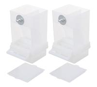 SUPVOX Lot de 2 Mangeoires Automatiques pour Oiseaux en Plastique Transparent, Distributeur de Nourriture 270g Anti-Projections, Conteneur Alimentaire Pratique pour Perruches et