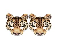 SUPVOX Lot de 2 Masques Léopard Jaunes Légers Bande Élastique - Demi- Animalier pour Halloween, Cosplay et Soirées Déguisées - Accessoire de Fête Polyvalent