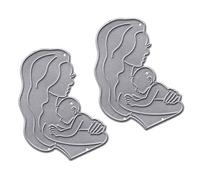 SUPVOX Lot de 2 Matrices de Découpe en Acier au Carbone, Pochoirs Décoratifs de Mère et Bébé, Outil Artisanal pour Scrapbooking, Gaufrage Manuel, Accessoires DIY pour Création Artisanale