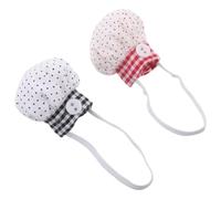 SUPVOX Lot de 2 Mini Chapeaux de Chef en Coton pour Poupées et Petits Animaux 10-15 CM Noir à Pois et Rouge à Pois Accessoires de Jeu de Rôle et Décoration Créative