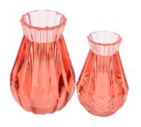 SUPVOX Lot De 2 Mini Meubles Miniatures pour Maison Décoration De Poupée Vase Mini Jardinière en PVC Rose