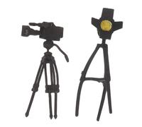 SUPVOX Lot De 2 Mini Trépieds pour Maison De Poupée Accessoires pour Appareil Photo Accessoires pour Maison Miniature Support pour Appareil Photo Modèle en Résine Noire