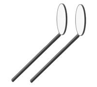 SUPVOX Lot de 2 Miroirs Ronds Portables Noirs en Verre et Résine, Miroir Rotatif pour Extensions de Cils, pour Salon ou Trousse de Maquillage