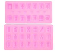 SUPVOX Lot de 2 Moules en Silicone pour Mahjong DIY Moule en Résine Époxy Petite Taille Élasticité Élevée Démoulage Facile Accessoires de Loisirs Créatifs Couleur Couleur Aléatoire