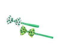 SUPVOX Lot de 2 Nœuds pour Animaux de Compagnie Saint-Patrick, Trèfle Vert et Blanc, Accessoires de Décoration Festifs pour Chiens, Nœuds Légers et Confortables pour Fête