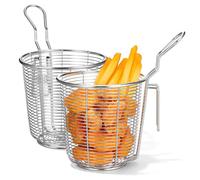 SUPVOX Lot de 2 Passoires à Nouilles en Acier Inoxydable 304 - Panier à Pâtes avec Crochet de Suspension pour Fondue Chinoise - Écumoire de Cuisine à Mailles Fines avec Poignée Longue