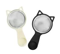 SUPVOX Lot de 2 Passoires Multifonctions Noires et Blanches en Acier Inoxydable, Cuillères à Écumoire et Tamis pour Filtrer Huile, Farine et Jus Cuisine, Ustensiles Réutilisables