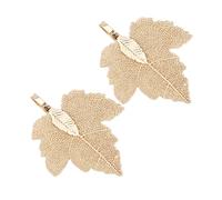 SUPVOX Lot de 2 Pendentifs Feuille d'Érable en Alliage Doré Breloques DIY pour Création de Bijoux Accessoires Décoratifs Bijoux à Personnaliser Motif Veiné Métal Solide 2 Pièces