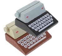 SUPVOX Lot de 2 Pinces à Cartes Multifonctionnelles Style Machine à Écrire Porte-Mémos et Porte-Photos en Bois Base Compactes et Réutilisables pour Bureau et Affichage de Notes