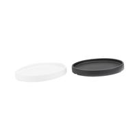 SUPVOX Lot De 2 Plateaux pour Pot De Fleurs en Céramique Ronde 18x18x2,5 Cm Noir Et Blanc pour Jardin Intérieur Extérieur, Base Anti-Fuite Légère Et Pratique