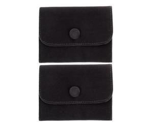 SUPVOX Lot de 2 Pochettes de Rangement pour Bijoux à Pression en Tissu Doux Carboné, Taille Moyenne Horizontale, Paquet à Bracelets, Montres et Colliers, pour Organisation et Emballage