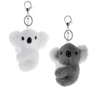 SUPVOX Lot de 2 Porte-clés Koala en Peluche Douce Blanche et Grise, Pendentifs Décoratifs Mignons pour Paquet, Clés, Accessoires, Présent Original et Décoratif Maison Fêtes