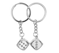 SUPVOX Lot de 2 Porte-Clés Rétro en Zinc Dés Cube Amulette Vintage en Métal Breloques pour Paquet à Main et Porte-Clés Voiture Accessoires Amusants et Originaux pour Présents