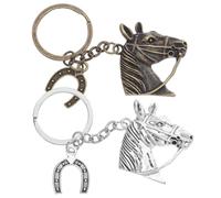 SUPVOX Lot De 2 Porte-Clés Tête De Cheval Antique En Métal Avec Breloque Fer À Cheval Pour Sac À Main Sac À Dos Accessoire Compact Et Sécurisé