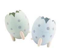 SUPVOX Lot de 2 Porte-stylos Bureau en Plastique Forme Œuf de Dinosaure, Support pour Stylo Vert et Bleu, Organiseur de Crayons Léger et Stable, Rangement Fournitures Scolaires Pratique