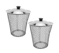 SUPVOX Lot de 2 Poubelles à Compost Extérieur en Métal avec Couvercle, Compacteurs de Déchets pour Jardin, Composteurs Enterrés Cuisine, Bac à Compost Domestique Pratique et