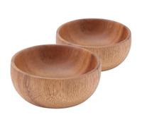 SUPVOX Lot de 2 Saladiers en Bois D'acacia 8x3,5 Cm Bol Rond en Bois Naturel pour Salade et Fruits Ensemble de Bols Polyvalents Cuisine et Restauration pour Usage Domestique et Hôtelier