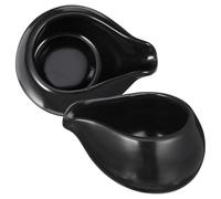 SUPVOX Lot de 2 Saucières en Céramique Noire Pichets à Lait pour Petit-déjeuner Contenants pour Sauces Chaudes et Froides Pots à Sauce pour Miel Café Décoration Intérieure Élégante