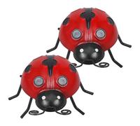 SUPVOX Lot de 2 Sculptures Murales en Métal, Décorations Jardin Extérieures Suspendues, Pendentifs Insecte Rouge Simulé, Décorations Murales Artisanales Résistantes pour Pelouse