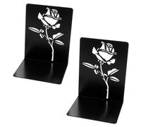 SUPVOX Lot de 2 Serrage-Livres en Métal Creux à Motif Fleur, Support de Livres Décoratif pour Bureau et Maison, Dimensions 10,5 X 16 X 12 Cm, Organiseur Pratique pour Étagère