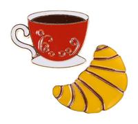 SUPVOX Lot de 2 Set de Broches Café en Métal Solide Insigne à Épingle Thème Décors Café Accessoires pour Amateur pour Bureau et Tenue Décontractée Présent Original pour Femme