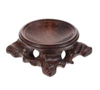 SUPVOX Lot de 2 Socles en Bois Foncé Rétro pour Boules de Cristal, Supports Sculptés de Calebasse, Bases Décoratives 5 Cm X 2,5 Cm, Présentoirs Naturels pour Décoration Intérieure