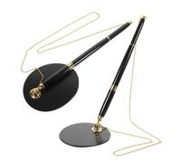 SUPVOX Lot de 2 Stylos de Comptoir Antivol à Bille 05 MM Encre Noire Accessoires Dorés Stylos Sécurisés pour Bureau et Accueil Écriture Fluide et Usage Professionnel