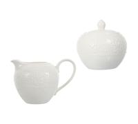 SUPVOX Lot de 2 Sucrier et Pichet à Lait en Céramique Blanche, Pot à Sucre Couvercle, Boîte à Bonbons pour Café, pour Usage Domestique et Restauration, 2 Pièces, Format Standard