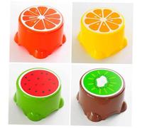 SUPVOX Lot De 2 Tabourets pour Garçon Et Filles Motif Citron en Plastique, Grand Et Petit, Stable Et Sécuritaire, Design Cartoon Coloré, Maternelle, École Primaire Et Usage Domestique