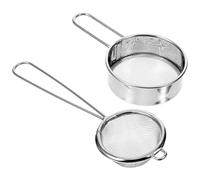 SUPVOX Lot de 2 Tamis à Farine en Acier Inoxydable, Passoire à Mailles Fines Ronde, Petite Passoire Portable pour Filtrage Farine, Sucre Glace et Cacao - Ustensile la Cuisine Polyvalent