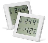 SUPVOX Lot de 2 thermomètres d'intérieur - Hygromètre numérique - Moniteur de température et d'humidité avec grand écran LCD pour la maison, le bureau, la chambre de bébé