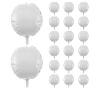 SUPVOX Lot de 20 ballons ronds blancs en aluminium de 55 cm, pour décoration de mariage, d'anniversaire, de fête prénatale, de remise de diplôme