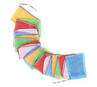 SUPVOX Lot de 20 Drapeaux de Prière en Tissu de Soie 7 Mètres, 28 X 35 Cm, Cinq Couleurs Vives pour Décoration Extérieure Jardin et Usage Religieux