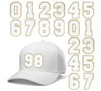 SUPVOX Lot de 20 Écussons Thermocollants Chiffres Brodés en Tissu Éponge Blanc 8 Cm, Patchs Appliqués pour Réparation et Décoration de Vêtements, Vestes et Paquet, Patchs Numériques