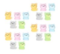 SUPVOX Lot de 20 Figurines de Chat Miniatures en Résine Lumineuse, Sculpture de Chat Miniature Multicolore 5 Tons, Décor Micro-Paysage Féerique pour Maison de Poupée et Jardin,