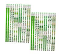 SUPVOX Lot de 24 Crayons à Mine en Bois Saint-patrick Gomme Crayons Fantaisie Trèfle à Quatre Feuilles Scolaire Colorés pour Garçon et Filles pour Fête et Bricolage