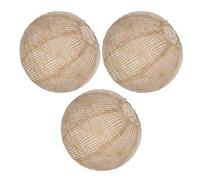 SUPVOX Lot de 3 Abat-jour Ronds en Toile de Jute Beige à Suspendre Lanternes Rustiques pour Décoration Mariage, Chambre, Fête Prénuptiale et Patio Abat-jour en Lin Naturel pour Ambiance