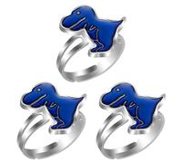 SUPVOX Lot de 3 Bagues pour Garçon et Filles Dinosaures Thermochromiques en Métal, Bagues Qui Changent de Couleur Selon la Température, Bijoux Décoratifs Doigts, Taille Ajustée Garçon