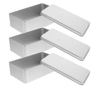 SUPVOX Lot de 3 Boîtes à Biscuits en Fer Couvercle Boîte D'emballage Rectangulaire 180x110x55 Mm pour Rangement Bonbons Cookies et Présents Festifs