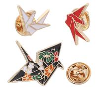 SUPVOX Lot de 3 Broches Décoratives en Alliage Motif Origami Animal en Papier Épingles pour Paquet à Dos Vêtements et Accessoires Couleurs Rouge Blanc et Noir Accessoires