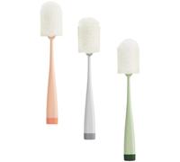 SUPVOX Lot de 3 Brosses à Bouteille à Long Manche, Brosse pour Bocal en Verre, Nettoyeur pour Bouteilles D'eau, Multi-usages Manches Ergonomiques, Couleurs Vert, Orange et Gris,