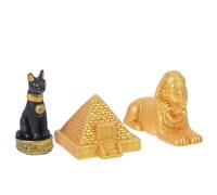 SUPVOX Lot de 3 Figurines en Résine Égyptiennes Anciennes - Pyramide, Sphinx et Chat Bastet - Ornements Égyptiens pour Décoration Intérieure, Micro-Paysage et Collection Thématique