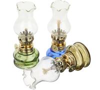 SUPVOX Lot de 3 Lampes à Pétrole Vintage en Verre Lanterne à Huile Rustique D’intérieur Lampe Anti-Vent Décorative pour Salon Chambre et Camping Fonctionnelle et Décorative