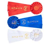 SUPVOX Lot de 3 Médailles de Récompense pour 1Re 2E et 3E Places avec Rubans aux Trois Couleurs Rouge Blanc et Bleu Médailles Sportives pour Compétitions Scolaires Événements
