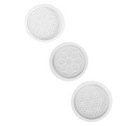 SUPVOX Lot de 3 Moules en Silicone pour sous-Verres Compatible Résine Époxy et Cristal Motifs Décoratifs Loisirs Créatifs DIY Démoulage Facile Modèle 01 02 03